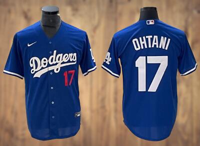 Los Angeles Dodgers #17 Shohei Ohtani Blue Cool Base Sttiched Jersey - Click Image to Close